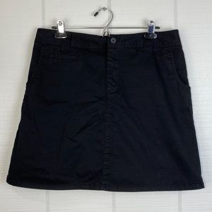 White Stag Stretch Black Mini Skirt Skort Front Pockets Size 12